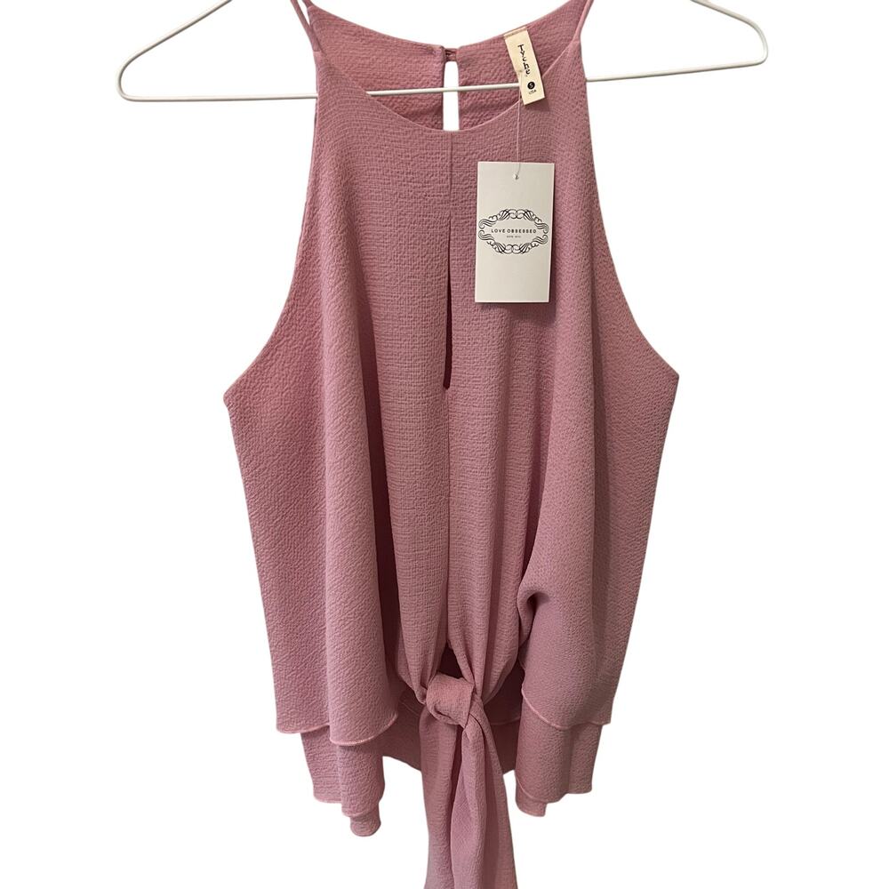 Tyche Love Obsessed Mauve Pink Flowy Halter Top NWT Women's Size Small Festival